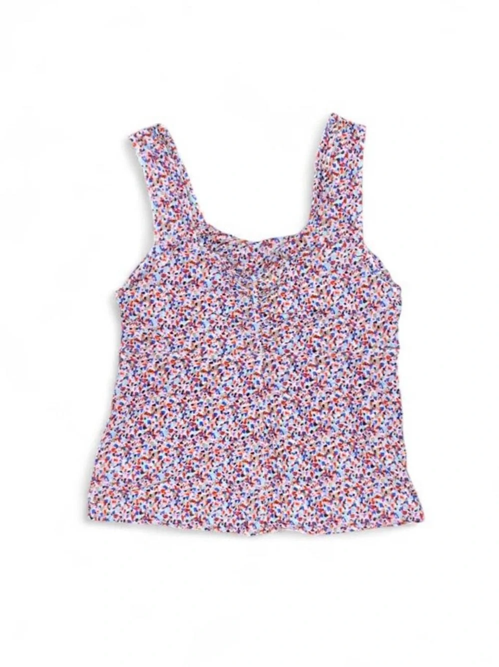 CAbi Multicolor Confetti Square-Neck Camisole - Blue, Pink, Red